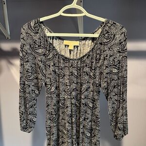 MICHAEL Michael Kors Black and White Patterned Blouse